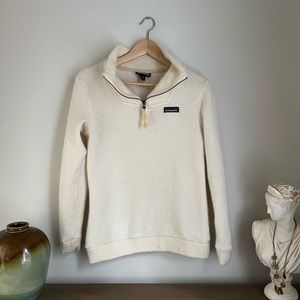 Patagonia Woolie Pullover - oyster - recycled wool quarter zip sweater